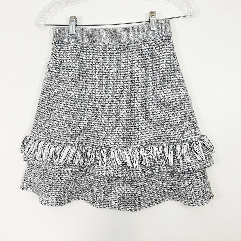 Anthropologie Maeve Tamara Fringed Mini Sweater Skirt Size XS - Picture 5 of 8